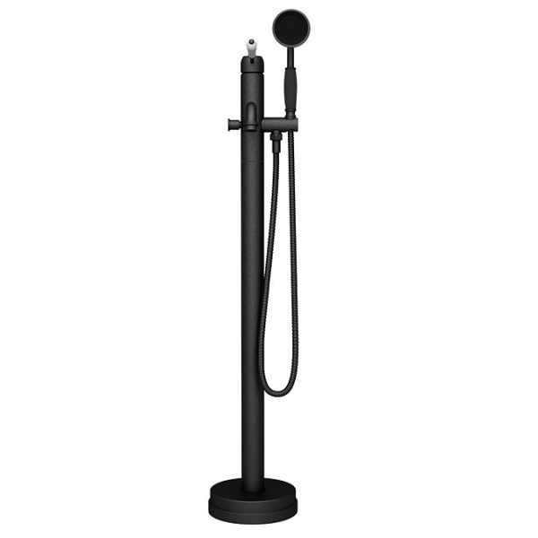 Lancaster Traditional Matt Black Single Lever Freestanding Bath Shower Mixer - Image 5