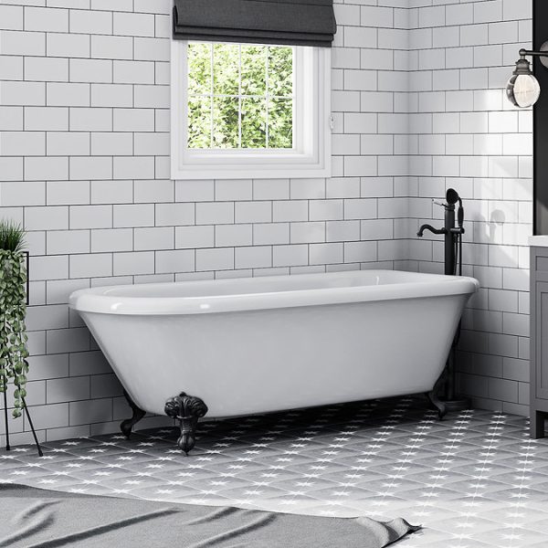 Lancaster Traditional Matt Black Single Lever Freestanding Bath Shower Mixer - Image 2