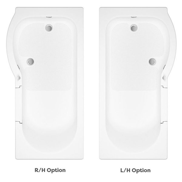 Milton Walk In 1675mm P Shaped Bath incl. Screen + Front Panel - Image 2