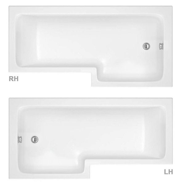 Milan Square Shower Bath   1700mm with Screen + MDF Panel - Image 2