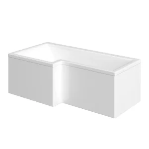 Milan Shower Bath   1800mm L Shaped with Acrylic Panel