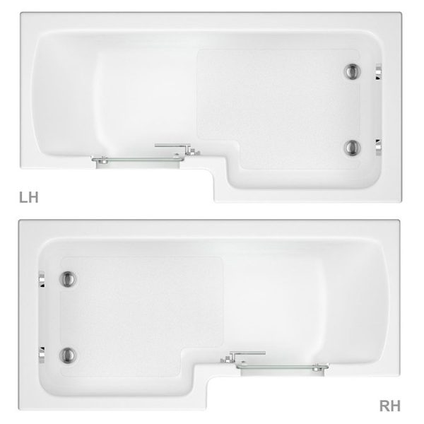 Milton Luxury Walk In 1700mm L Shaped Bath inc. Screen, Front + End Panels - Image 3