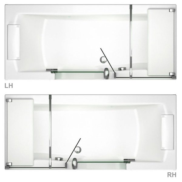 Milton Luxury Walk In 1700mm Bath inc. Screen, Fold Down Seat, Front + End Panels - Image 3