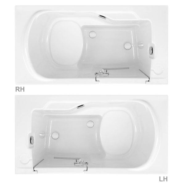 Milton Luxury Walk In 1275mm Easy Access Deep Soak Bath inc. Front + End Panels - Image 2