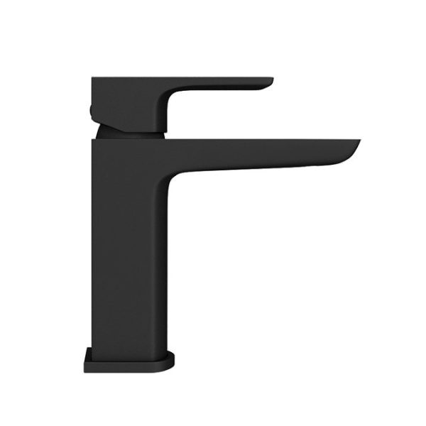 Mileto Modern Matt Black Basin Tap - Image 2