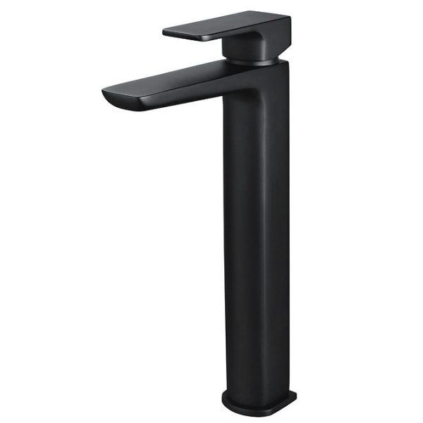 Mileto Matt Black High Rise Mono Basin Mixer Tap - Image 2