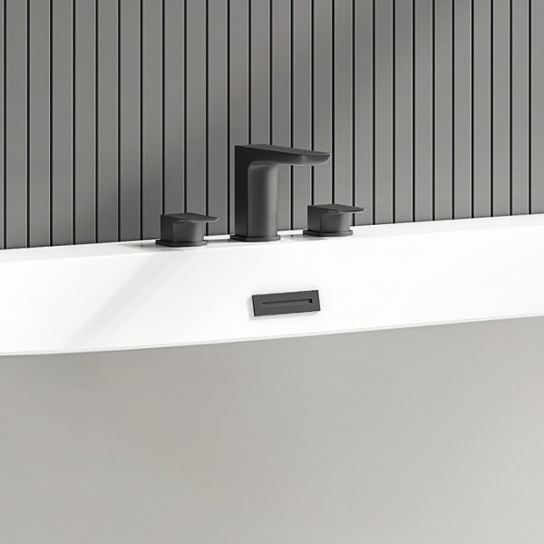 Mileto Matt Black Deck Mounted (3TH) Bath Filler Tap - Image 3