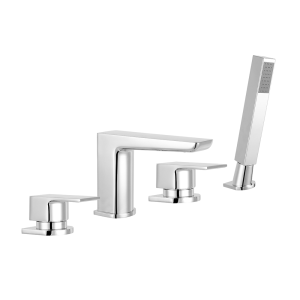Mileto Deck Mounted (4TH) Bath Shower Mixer Tap incl. Shower Kit Chrome