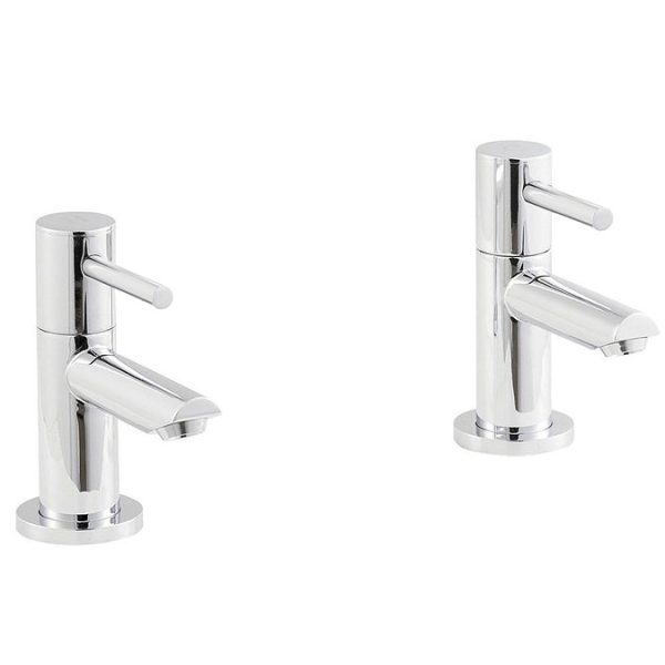 Milton Pair of Chrome Modern Lever Basin Taps - Image 2