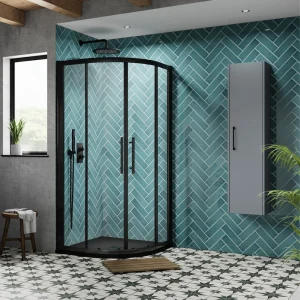 Hudson Reed Apex Matt Black Quadrant Shower Enclosure   Various Size Options