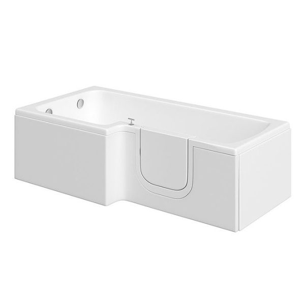 Milton Walk In 1700mm L Shaped Bath inc. Screen + Panel - Image 3