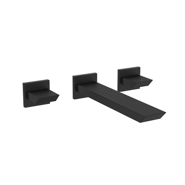 Crosswater Limit 3 Hole Wall Mounted Basin Set   Matt Black - Image 4