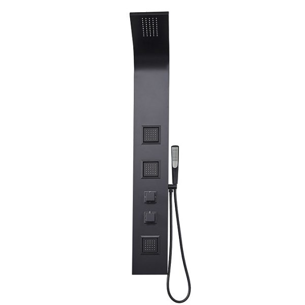 Milan Shower Tower Panel   Matt Black (Thermostatic) - Image 4