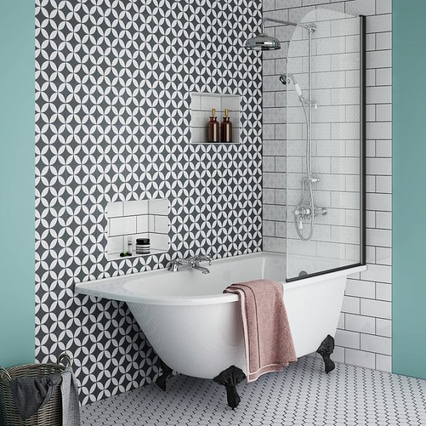 Appleby 1550 Roll Top Shower Bath + Matt Black Leg Set - Image 2