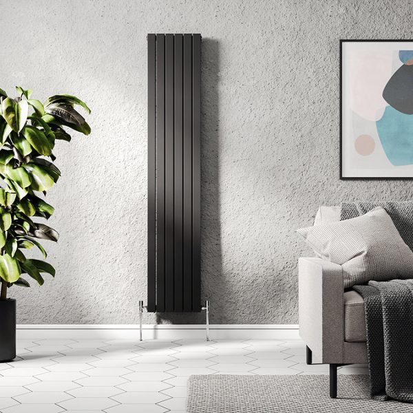 Urban Vertical Radiator   Matt Black   Double Panel (1800mm High) 354mm Wide - Image 2