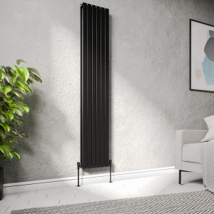 Urban Vertical Radiator   Matt Black   Double Panel (1800mm High) 354mm Wide
