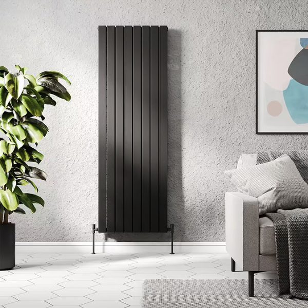 Urban Vertical Radiator   Matt Black   Double Panel (1800mm High) 608mm Wide - Image 2