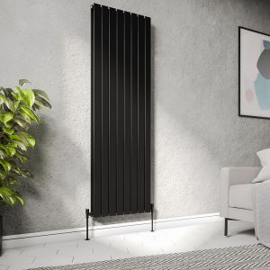 Urban Vertical Radiator   Matt Black   Double Panel (1800mm High) 608mm Wide