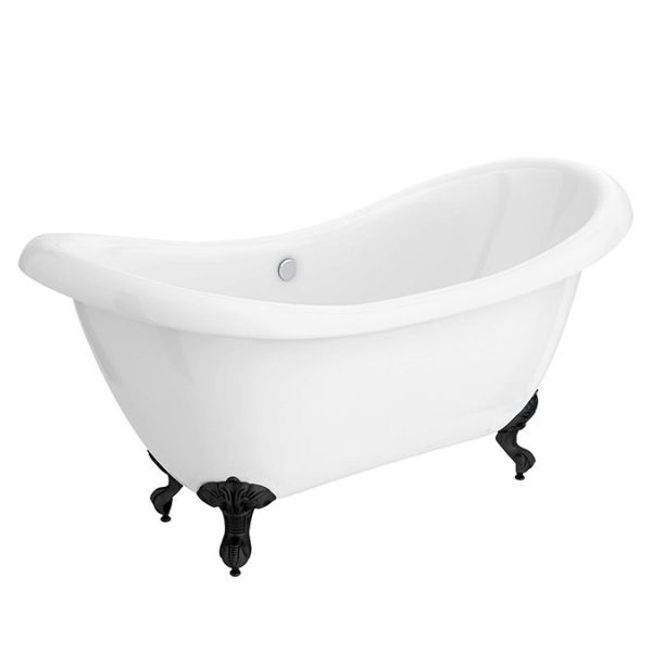 Earl 1750 Double Ended Roll Top Slipper Bath + Matt Black Leg Set - Image 4