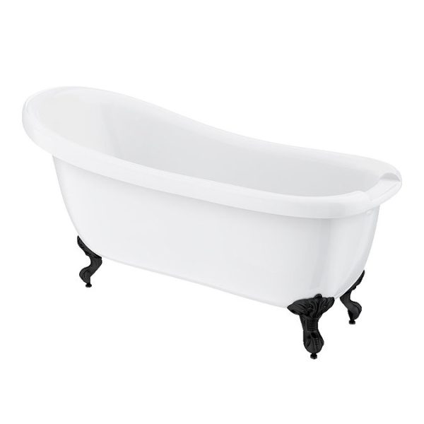 Oxford 1710 Roll Top Slipper Bath + Matt Black Leg Set - Image 2