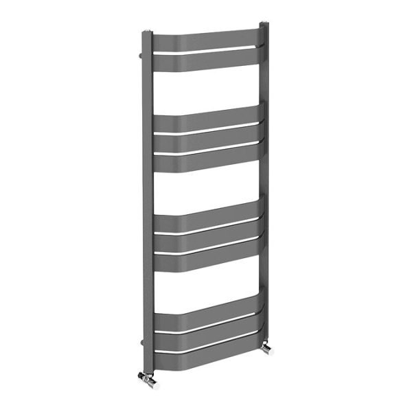 Milan Bow Fronted Anthracite 1200 x 550 Designer Flat Panel Heated Towel Rail - Image 5