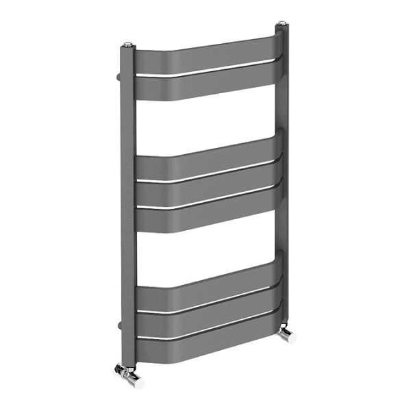 Milan Bow Fronted Anthracite 850 x 550 Designer Flat Panel Heated Towel Rail - Image 5