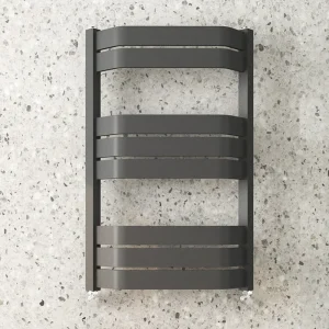 Milan Bow Fronted Anthracite 850 x 550 Designer Flat Panel Heated Towel Rail