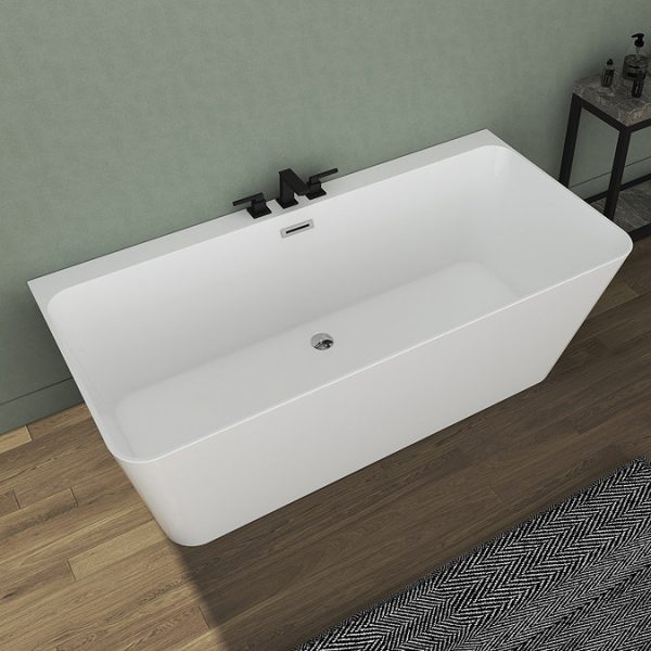 Mileto Square Back to Wall Modern Bath (1700 x 800mm) - Image 3
