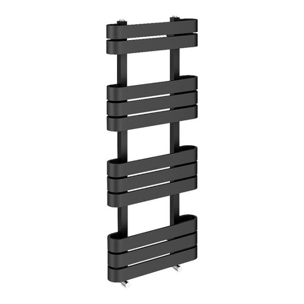 Milan Curved Anthracite 1200 x 500 Designer Flat Panel Heated Towel Rail   11 Sections - Image 5