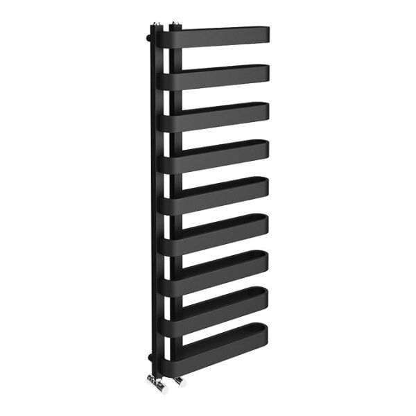 Milan Curved Anthracite 1300 x 500 Designer Flat Panel Heated Towel Rail   9 Sections - Image 5