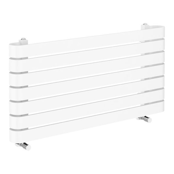 Milan Curved White 1000 x 500 Horizontal Designer Flat Panel Heated Towel Rail - Image 2