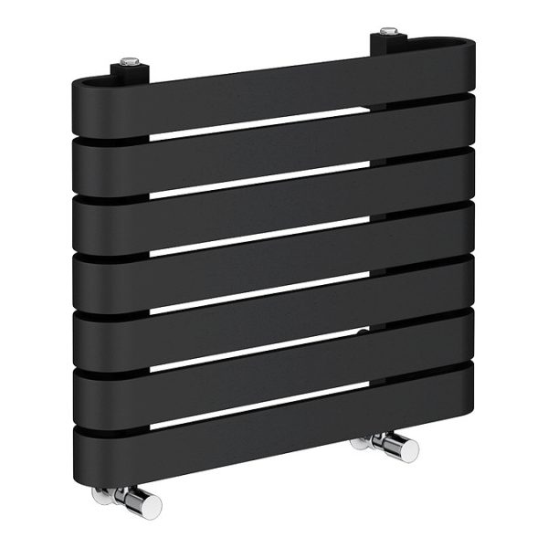 Milan Curved Anthracite 600 x 500 Horizontal Designer Flat Panel Heated Towel Rail - Image 4