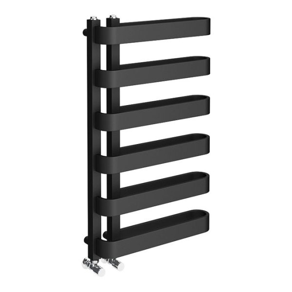 Milan Curved Anthracite 850 x 500 Designer Flat Panel Heated Towel Rail   6 Sections - Image 5