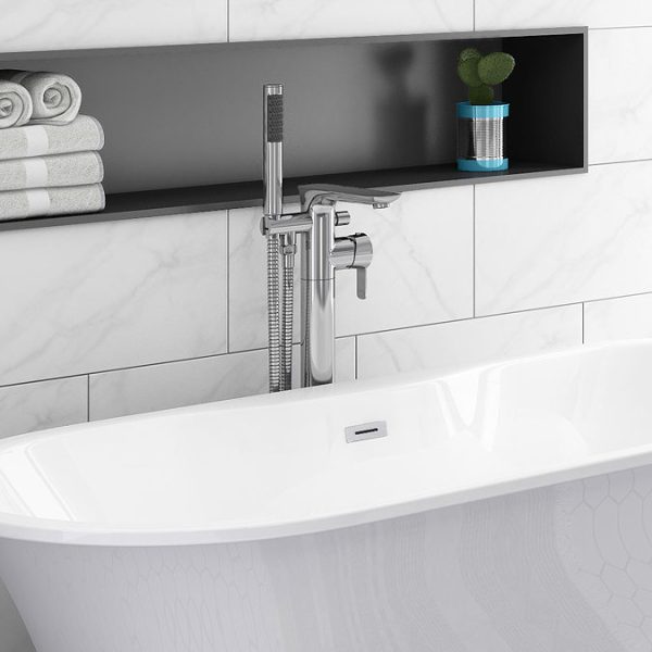 Madrid Floor Mounted Freestanding Bath Shower Mixer - Image 4