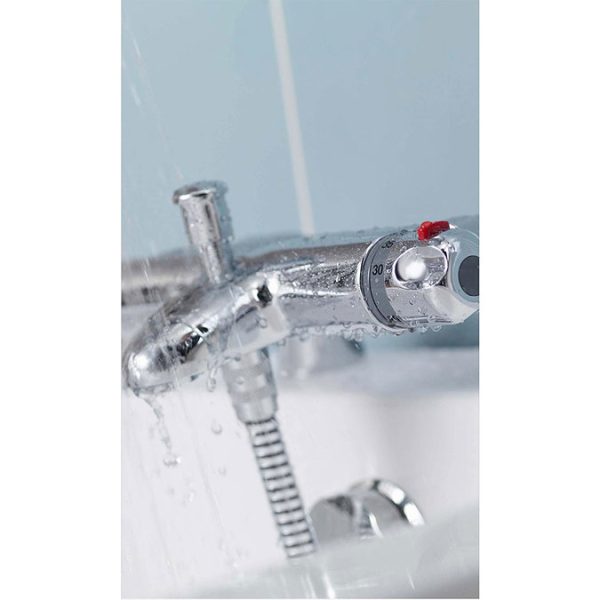 Aqualisa   Midas 100 Thermostatic Bath Shower Mixer with Slide Rail Kit - Image 2