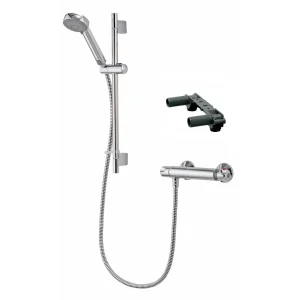 Aqualisa   Midas 100 Exposed Thermostatic Bar Valve with Slide Rail Kit & Easy Fit Bracket