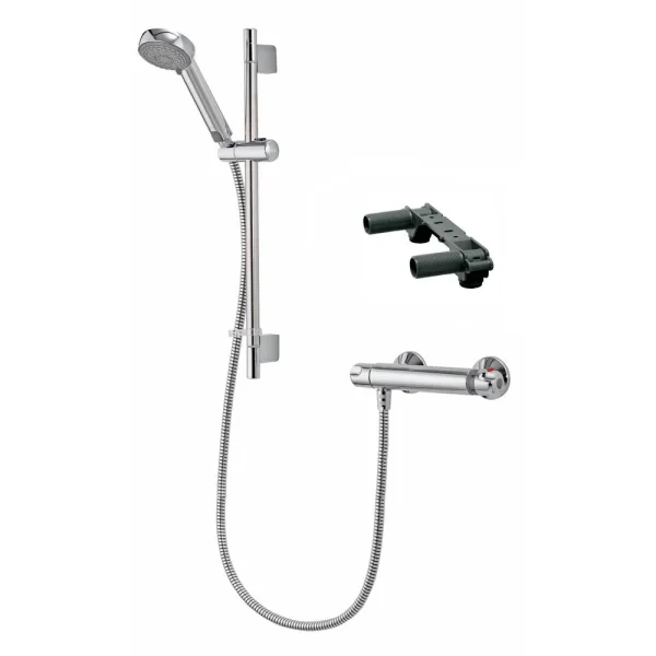 Aqualisa   Midas 100 Exposed Thermostatic Bar Valve with Slide Rail Kit & Easy Fit Bracket