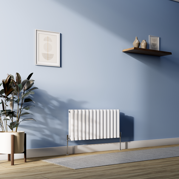 Metro Horizontal Radiator   White   Double Panel (400mm High) 826mm Wide