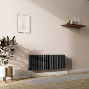 Metro Horizontal Radiator   Anthracite   Double Panel (400mm High) 1180mm Wide