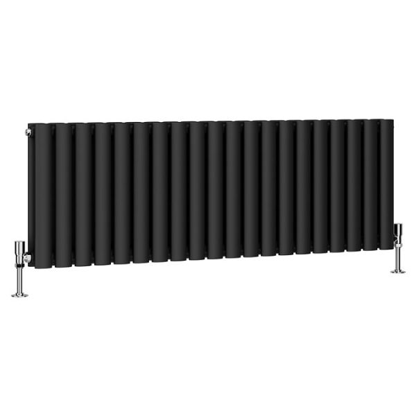 Metro Horizontal Radiator   Matt Black   Double Panel (400mm High) 1180mm Wide - Image 7