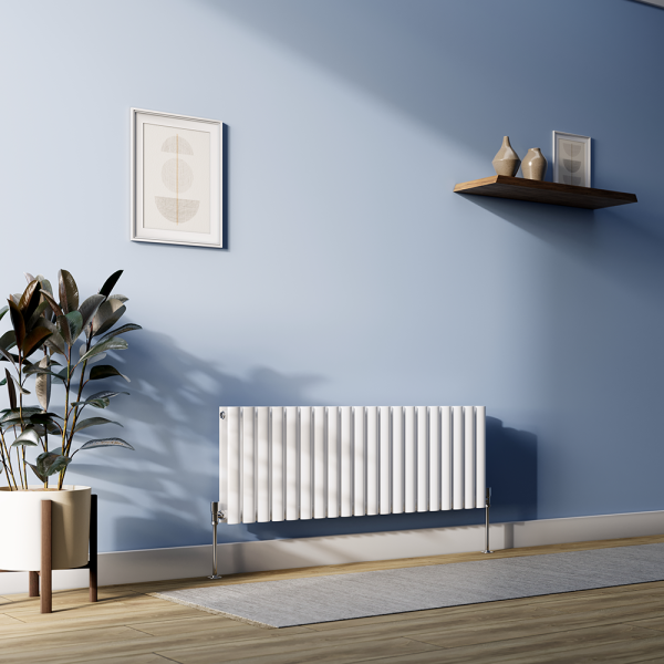 Metro Horizontal Radiator   White   Double Panel (400mm High) 1180mm Wide