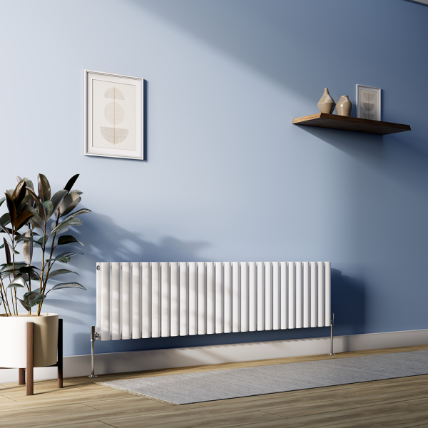 Metro Horizontal Radiator   White   Double Panel (400mm High) 1593mm Wide