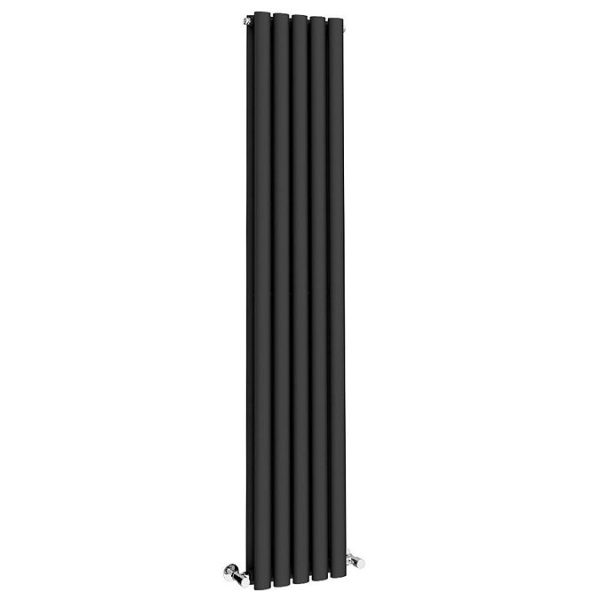 Metro Vertical Radiator   Matt Black   Double Panel (1600mm High) 295mm Wide - Image 4