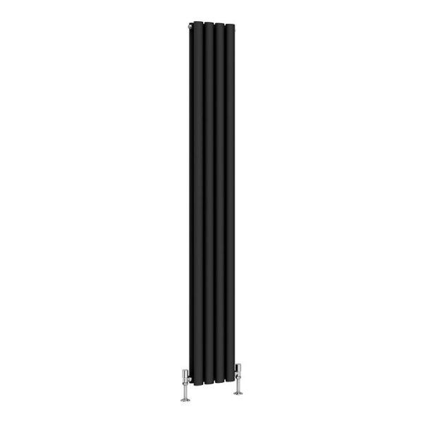 Metro Vertical Radiator   Matt Black   Double Panel (1800x236mm) - Image 6