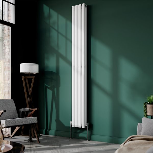 Metro Vertical Radiator   White   Double Panel (1800x236mm) - Image 2