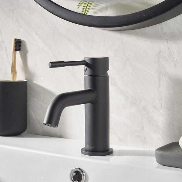Bristan Mila Black Mono Basin Mixer with Clicker Waste - Image 2