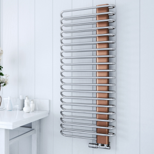 Terma Michelle Nickel Gloss and Copper Heated Towel Rail 1200 x 400mm
