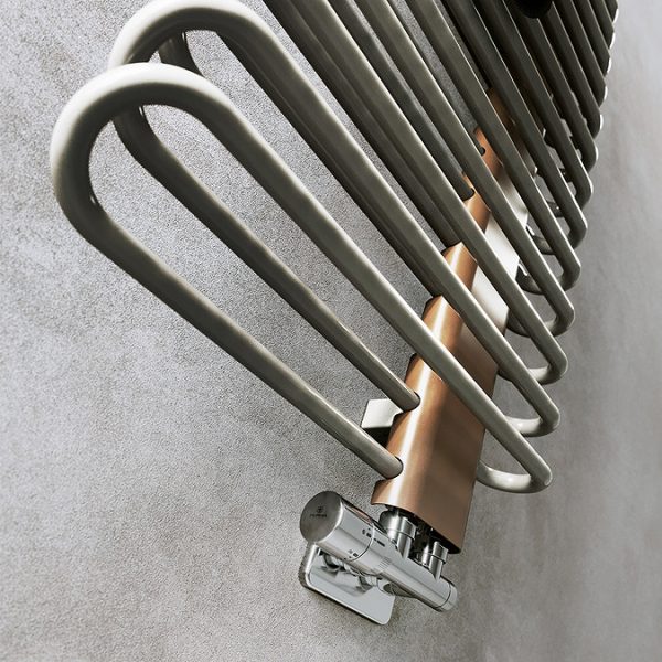 Terma Michelle Nickel Gloss and Copper Heated Towel Rail 1200 x 400mm - Image 3