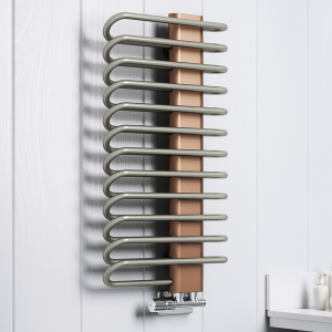 Terma Michelle Nickel Gloss and Copper Heated Towel Rail 780 x 400mm