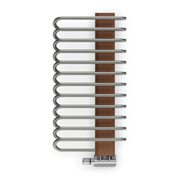 Terma Michelle Nickel Gloss and Copper Heated Towel Rail 780 x 400mm - Image 3